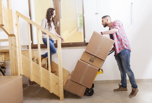 Packed furniture ready for transport during Northkensington removals
